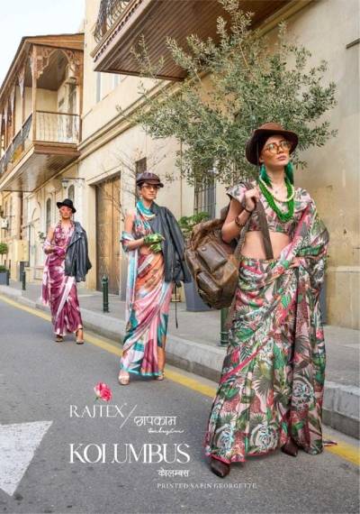 KOLUMBUS BY RAJTEX GEORGETTE SAREE WHOLESALER IN INDIA